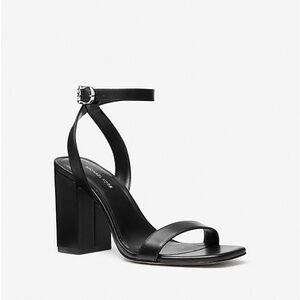 NIB Michael Kors Merriam Leather Block Heel Sandal